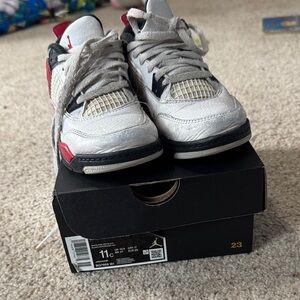 Jordan Kids Shoes - White, Red, Black